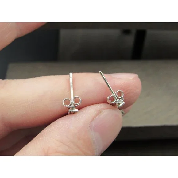 Sterling Silver Round CZ And Marcasite Accent Dangle Earrings Vintage Wedding - Picture 3 of 6